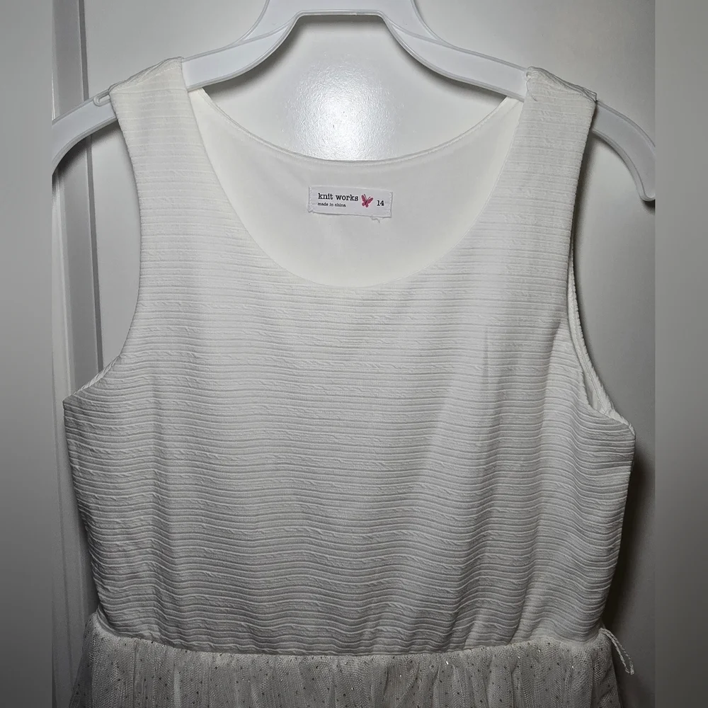 Knit Works Ivory Tulle Skirt‎ Party Dress Girls Size 14